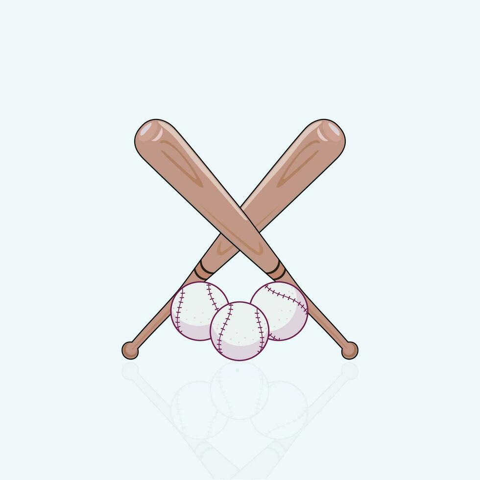 Vektor Symbole von Baseball Fledermäuse und Bälle gekreuzt