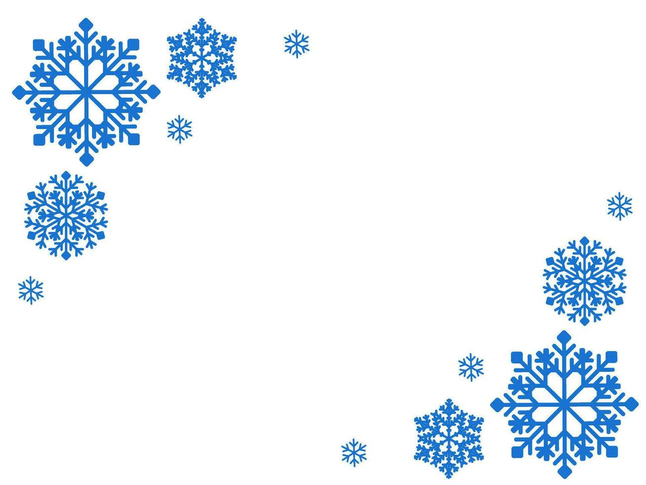 abstrakt bakgrund med blå snöflingor i de hörn. vektor illustration med kopia Plats för text