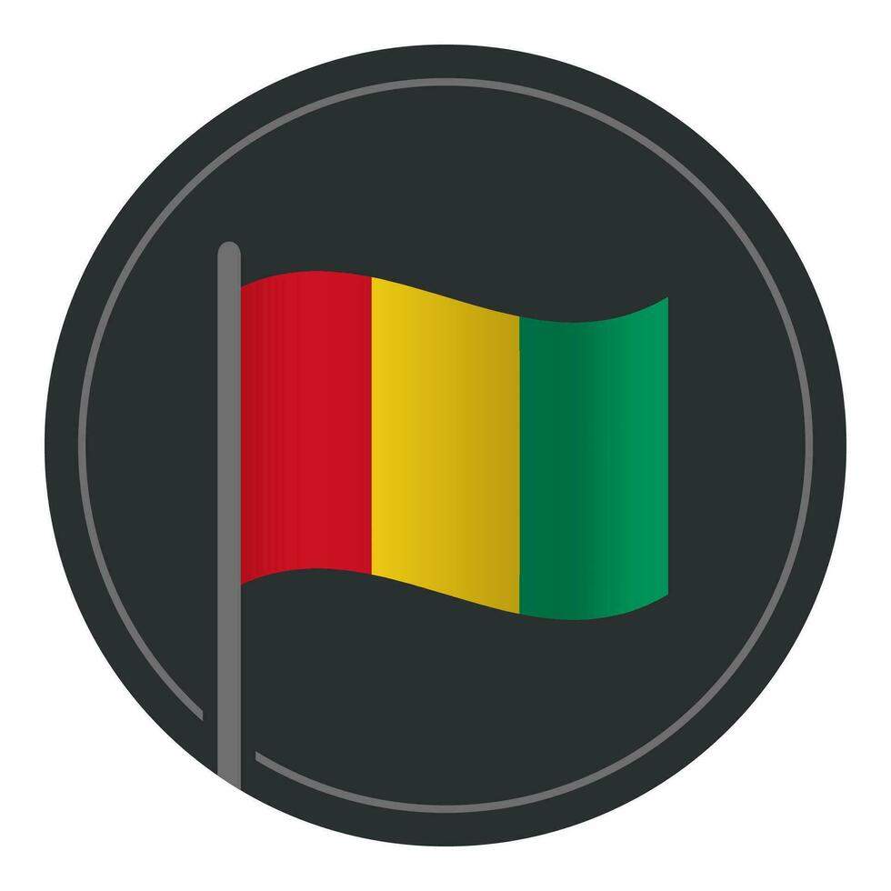 abstrakt Guinea Flagge eben Symbol im Kreis isoliert auf Weiß Hintergrund vektor