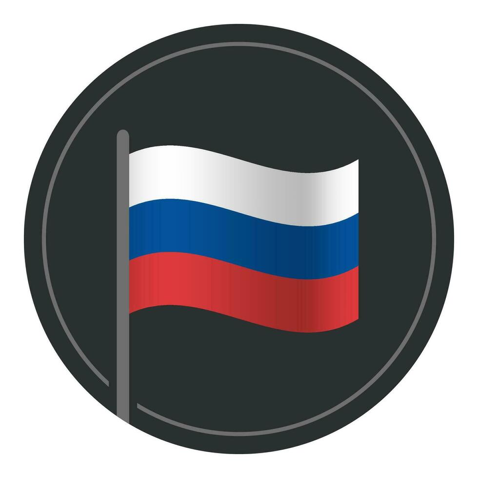 abstrakt Russland Flagge eben Symbol im Kreis isoliert auf Weiß Hintergrund vektor
