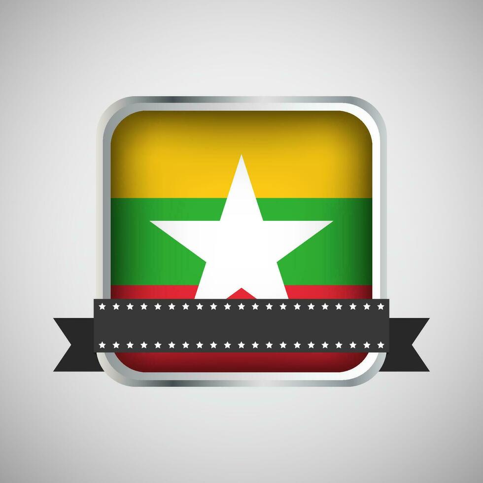 Vektor runden Banner mit Myanmar Flagge