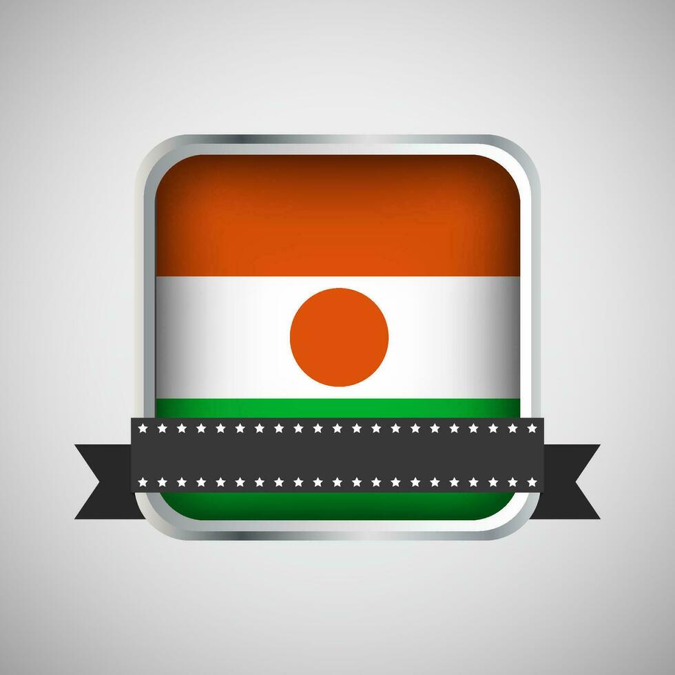 Vektor runden Banner mit Niger Flagge