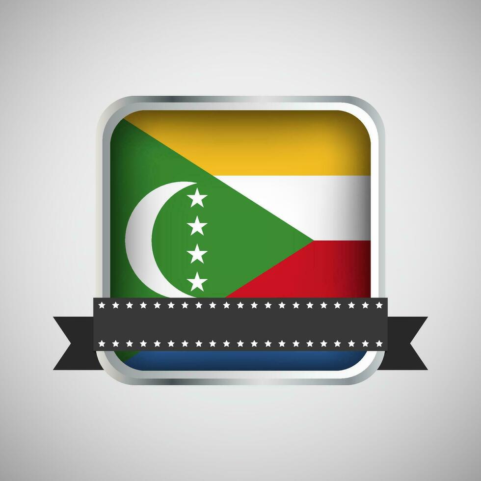 Vektor runden Banner mit Komoren Flagge