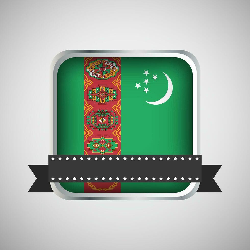 Vektor runden Banner mit Turkmenistan Flagge