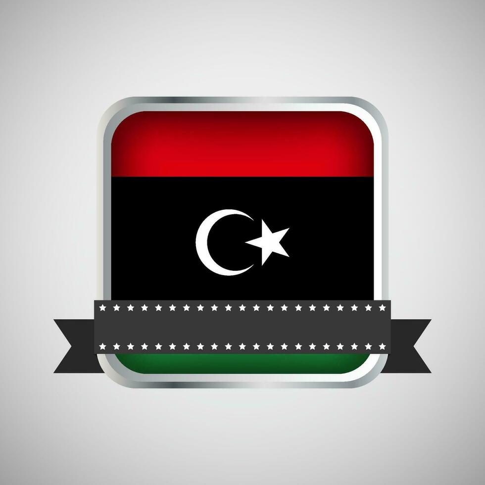 Vektor runden Banner mit Libyen Flagge