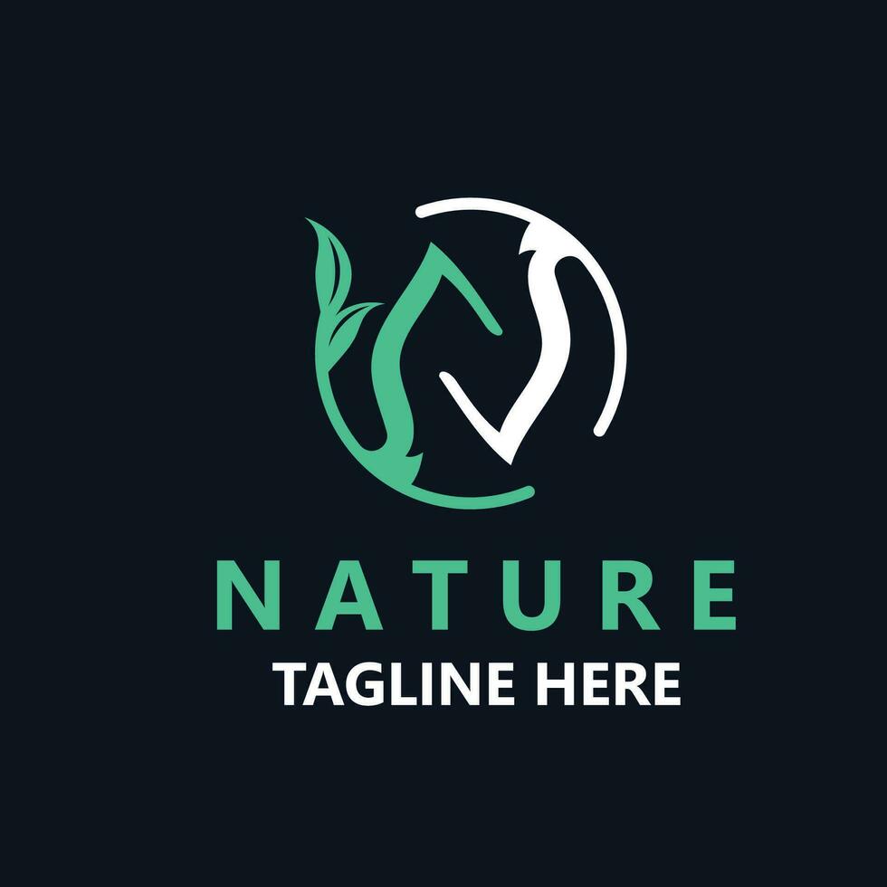 natur lämna logotyp design, vektor växt eco stil botanisk samling företag mall