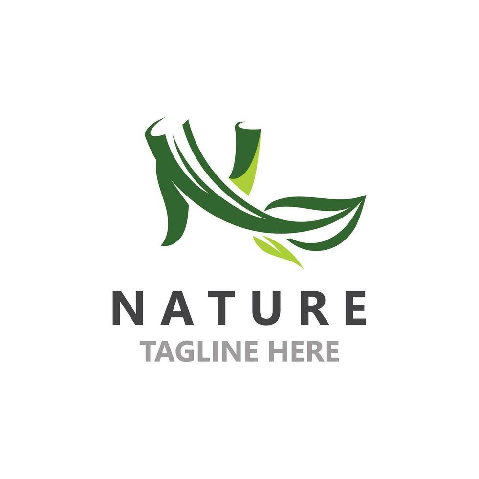 natur lämna logotyp design, vektor växt eco stil botanisk samling företag mall