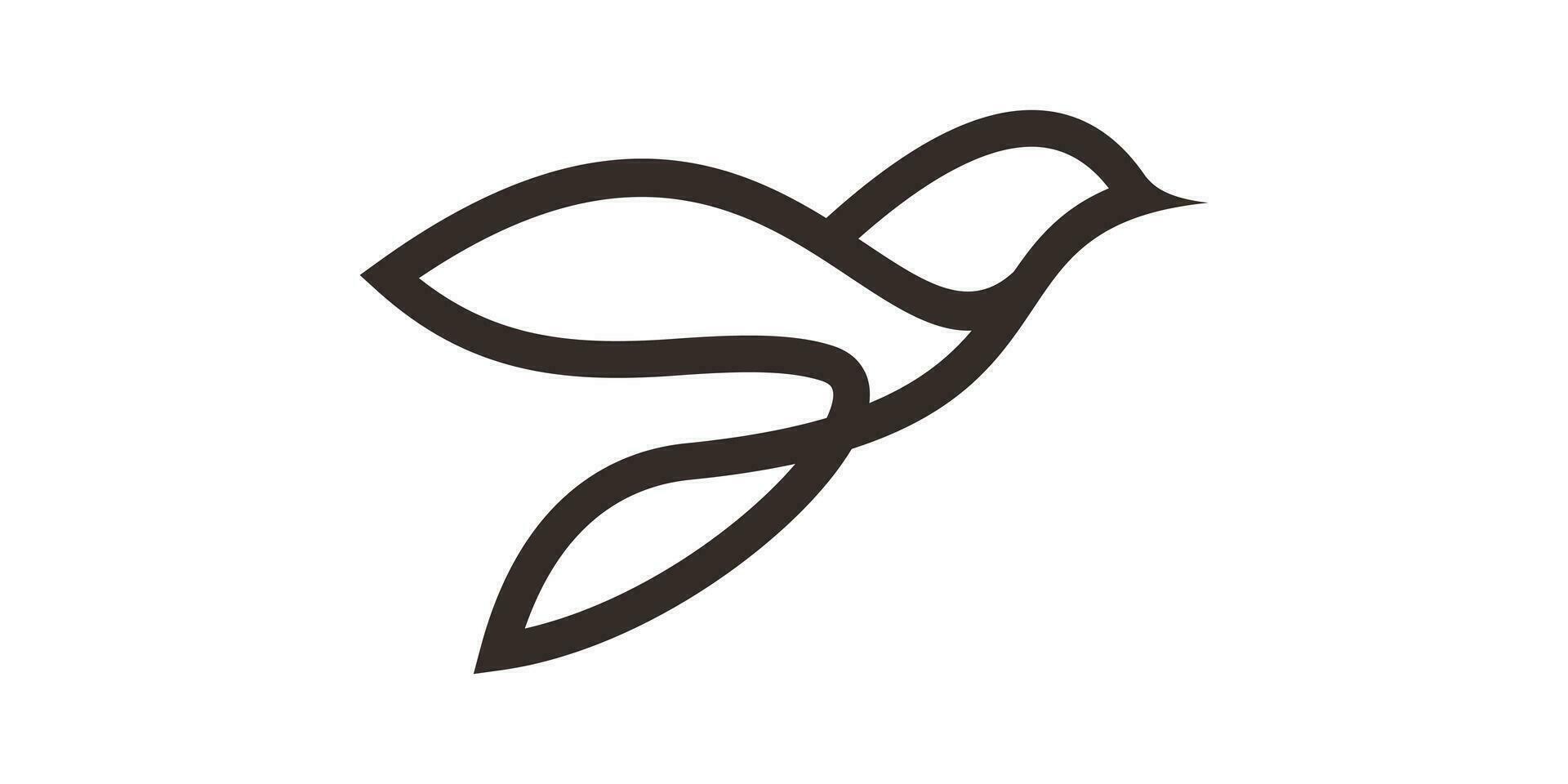 einfach Logo Design Linie Vogel Symbol Vektor Illustration