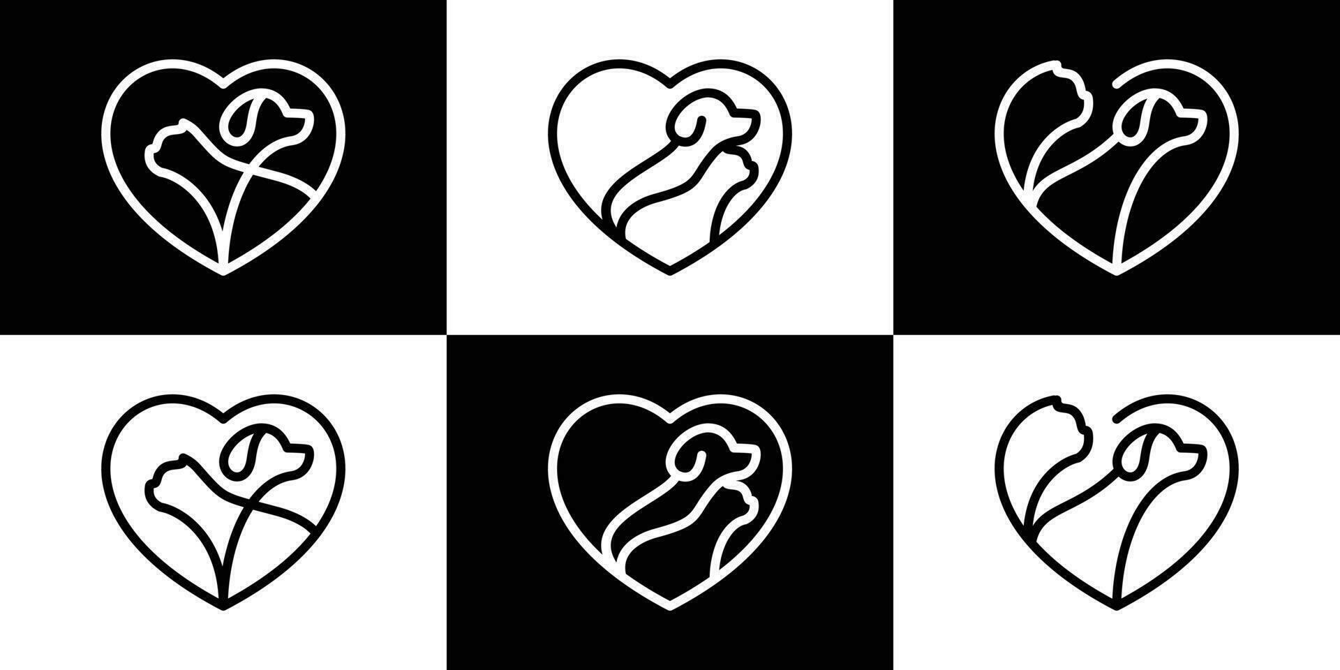 logotyp design kärlek sällskapsdjur ikon minimalistisk vektor inspiration
