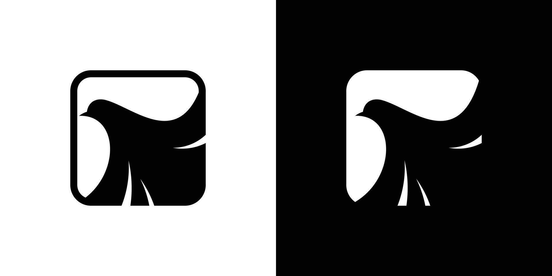 logotyp design ikon Örn fyrkant vektor illustration