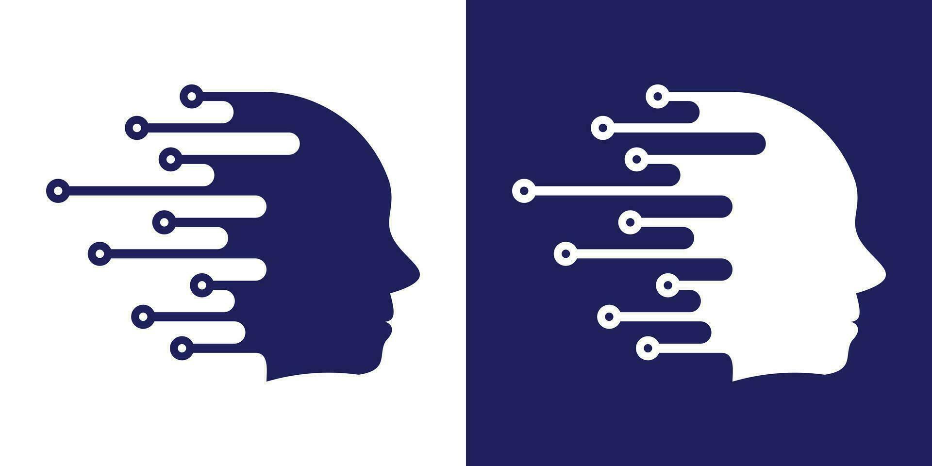 teknologi intelligens logotyp design, huvud och element av teknologi ikon vektor illustration