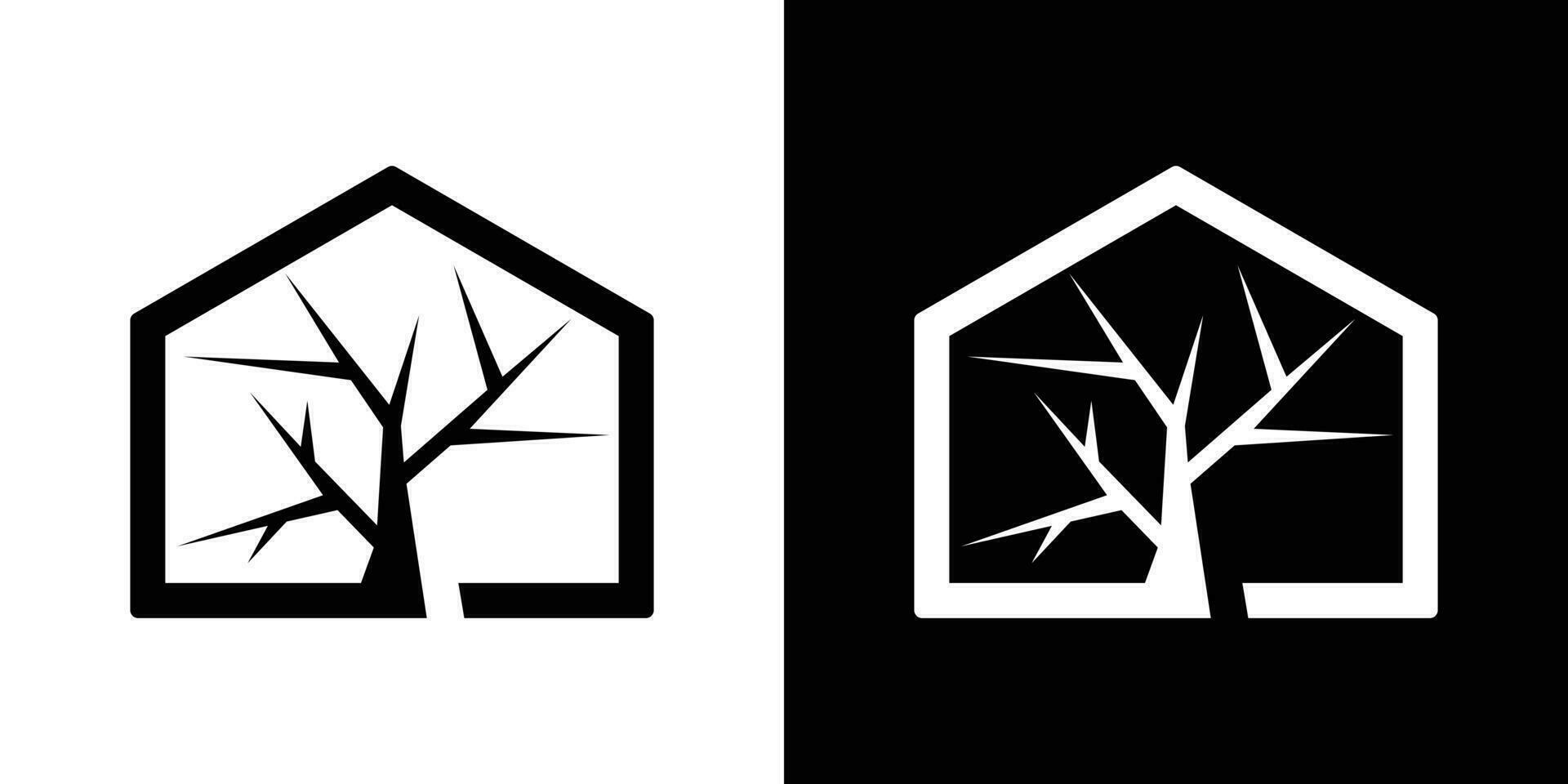 Logo Design Baum und heim, Design Symbol Vektor Illustration