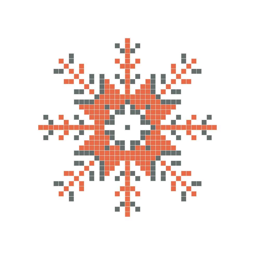 Schneeflocke Design im Pixel Stil vektor
