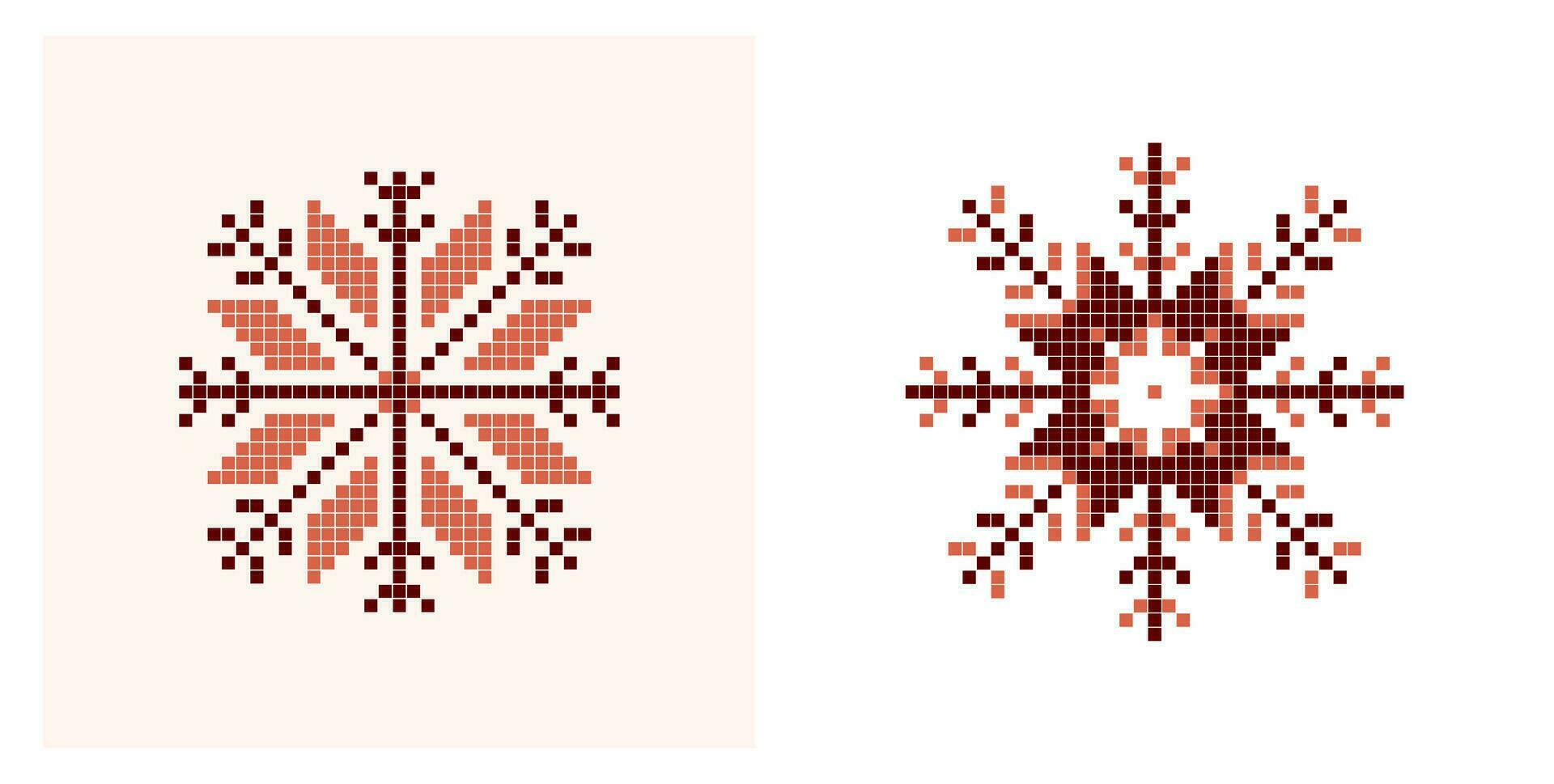 två annorlunda mönster av snöflingor vektor