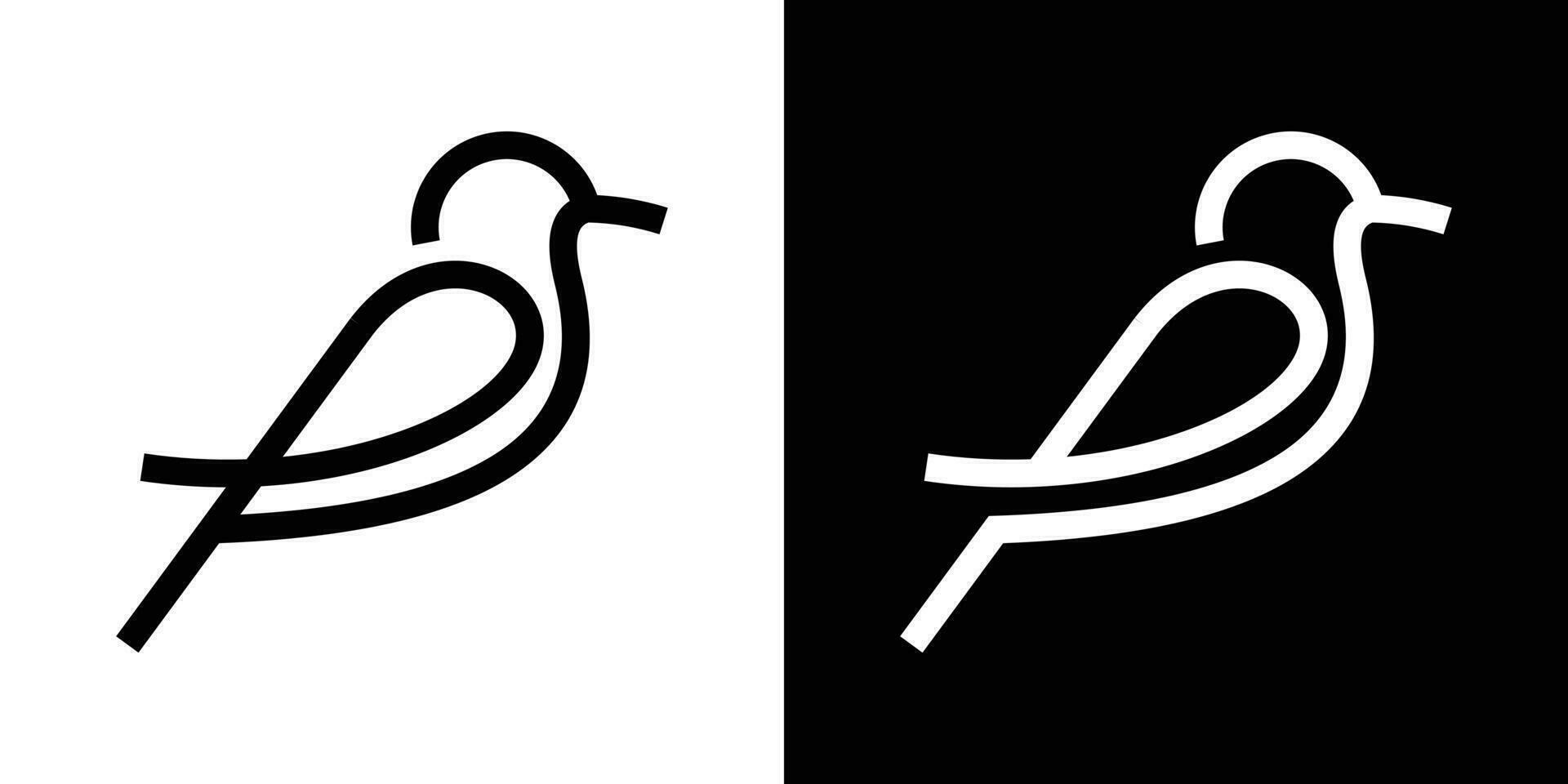 Logo Design Vogel Linie Symbol Vektor Illustration einfach