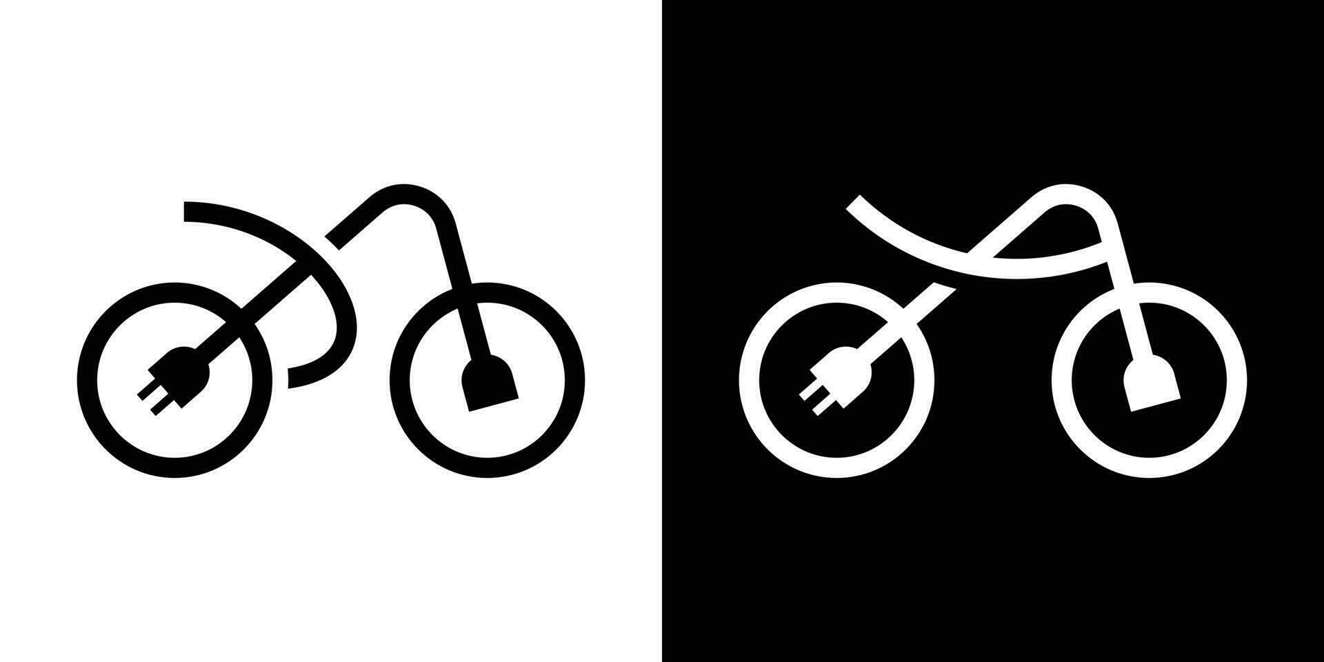 logotyp design cyklar och elektrisk kabel- ikon vektor illustration