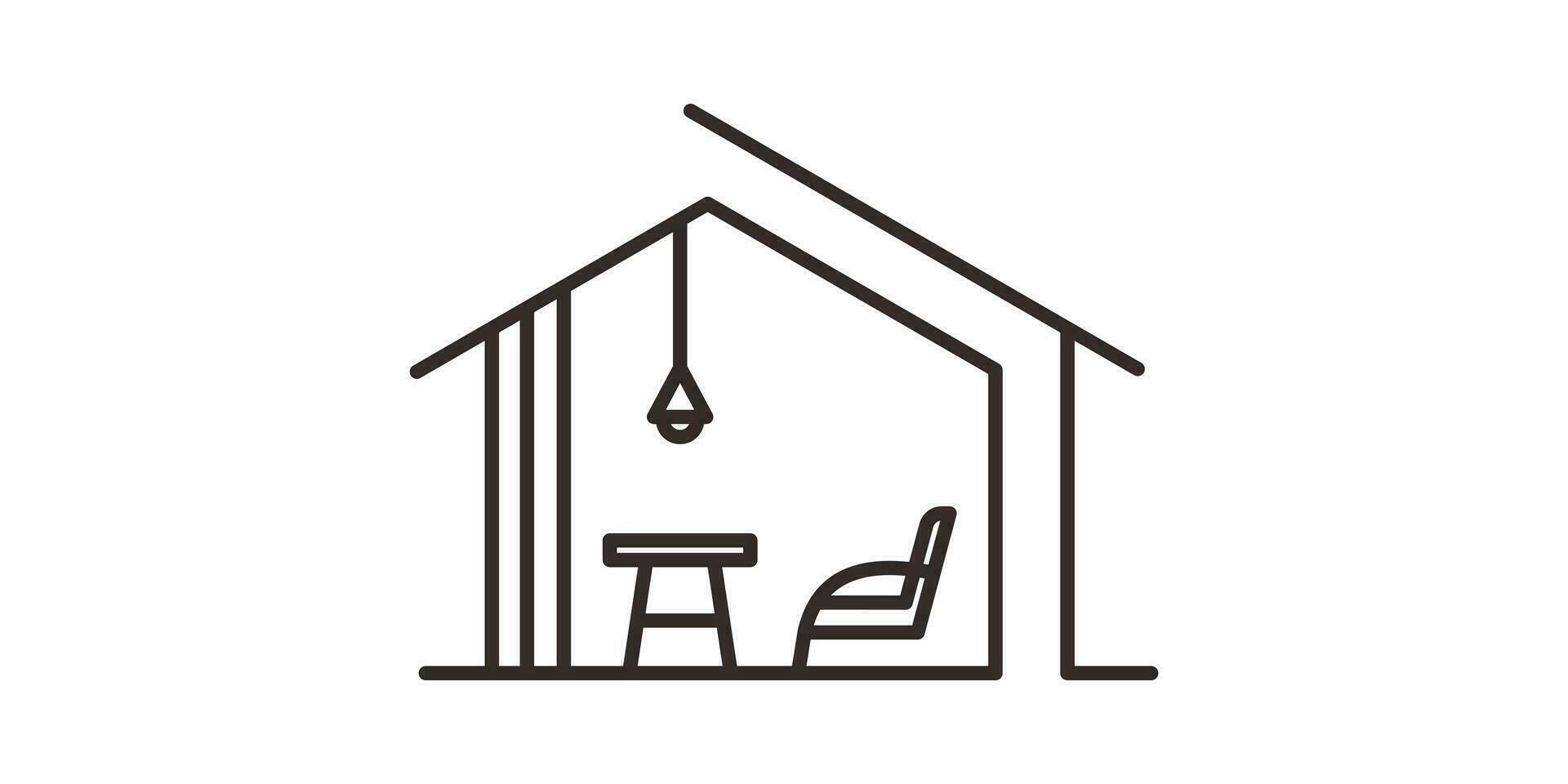 logotyp design interiör möbel minimalistisk vektor illustration