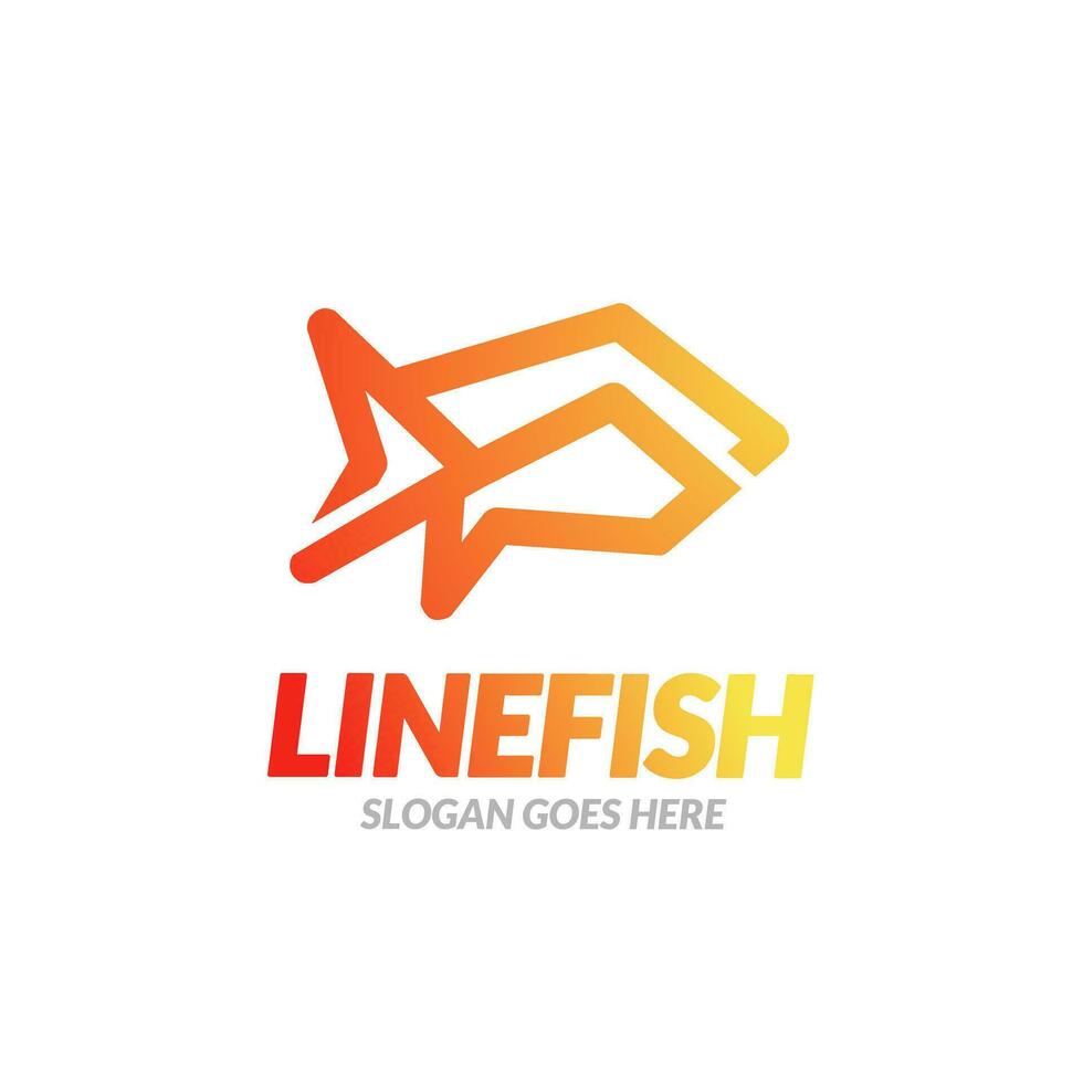 modern kreativ linjär fisk logotyp design vektor