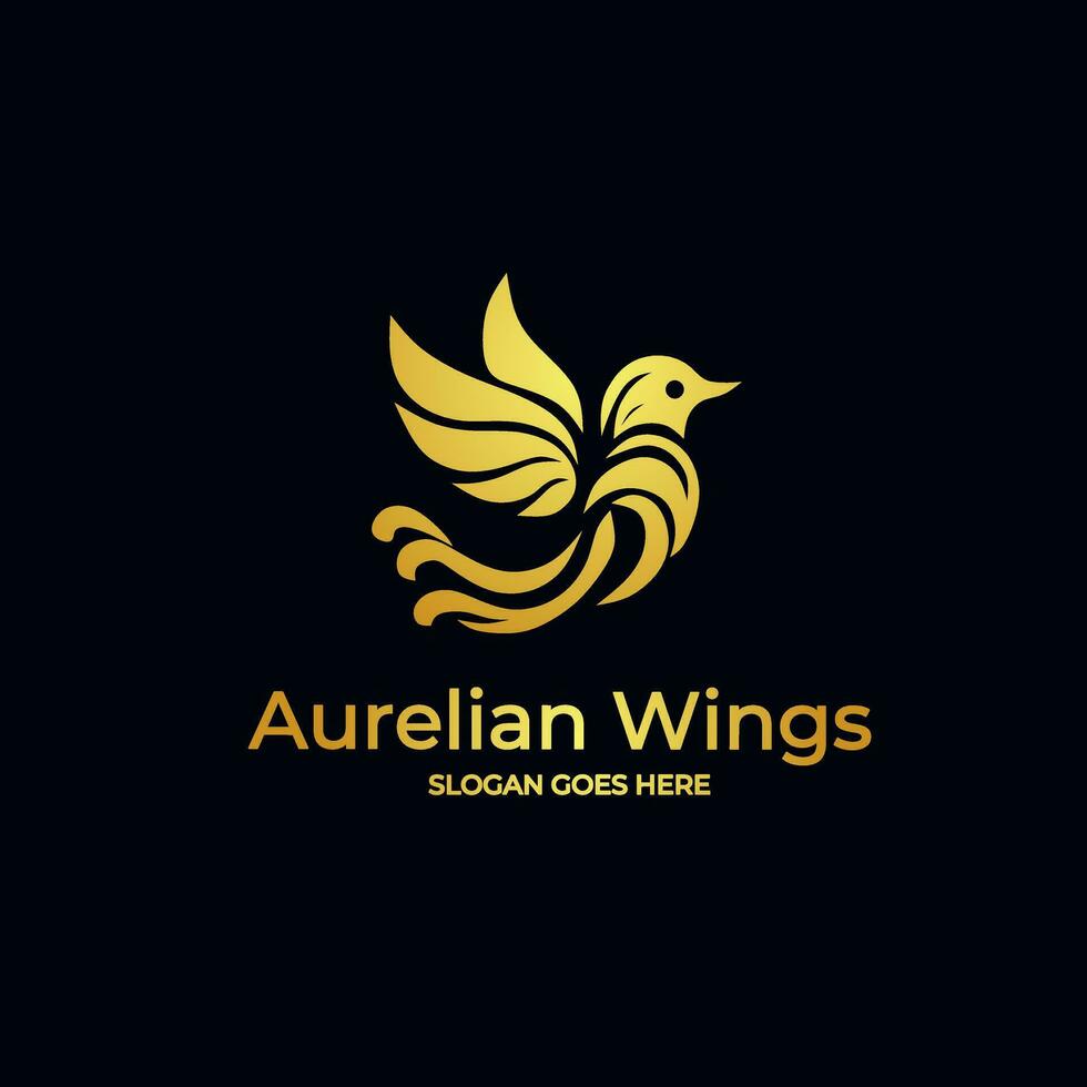 golden Vogel Logo Design zum modern Luxus Marke vektor