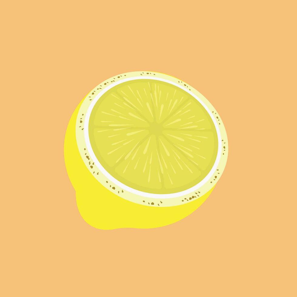 skärande gul citron- bit vektor