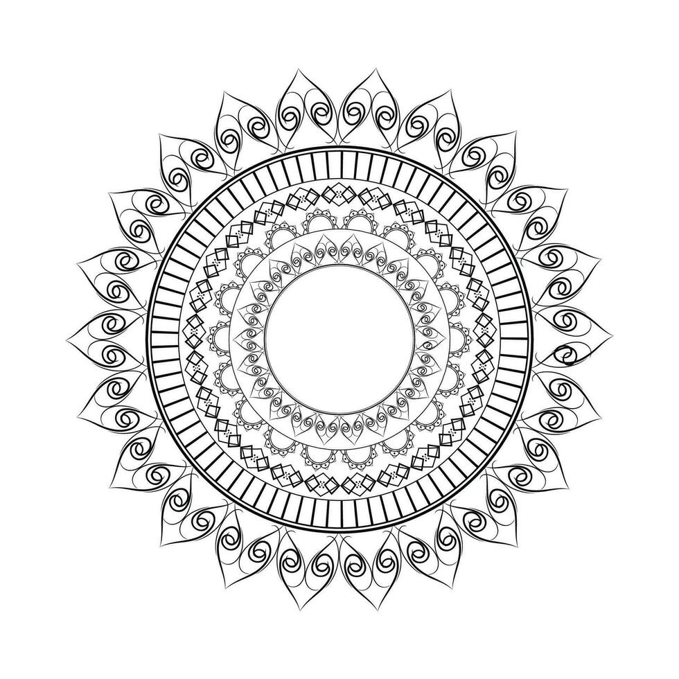 Vektor schön Blumen- Mandala Design, kreativ Zier dekorativ Element im Kreis gestalten