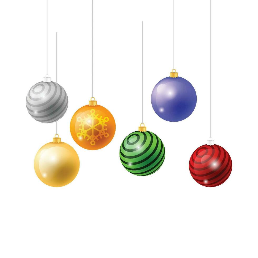 Vektor elegant und realistisch Weihnachten Ball Sammlung
