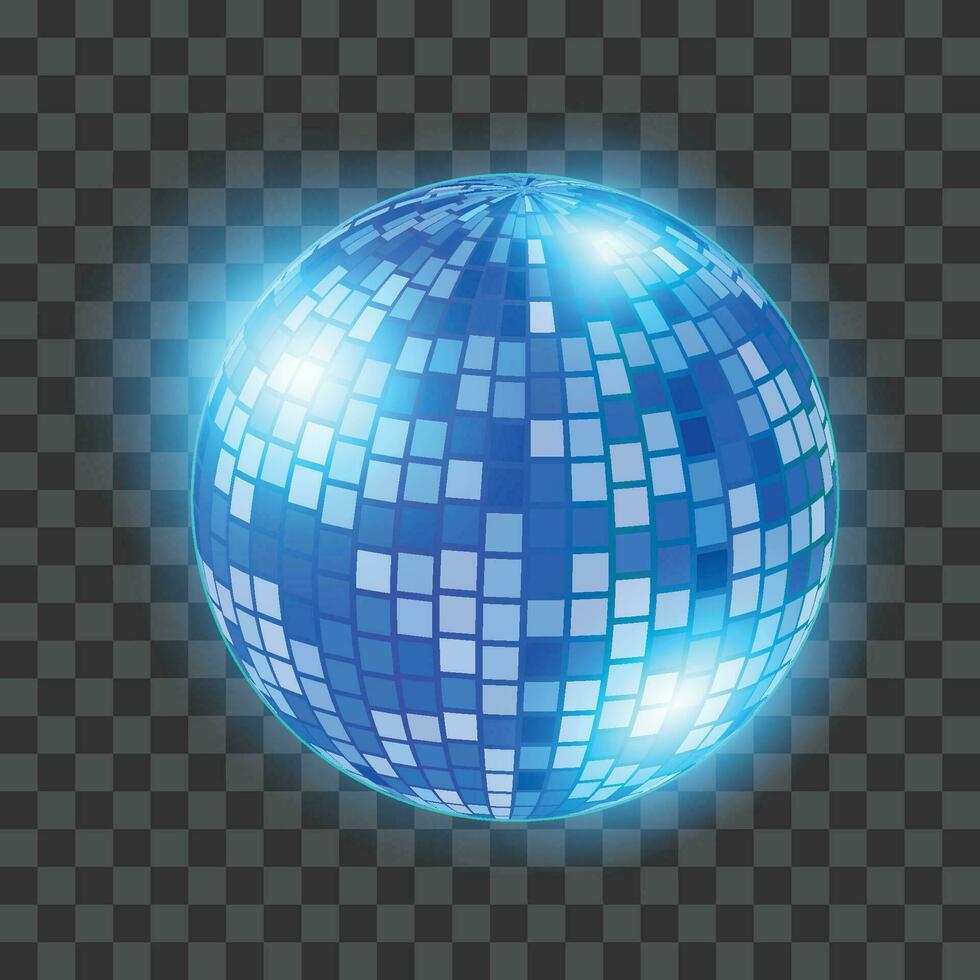 5 Vektor Disko Ball. Verein Kugel, Betrachtung glänzend, tanzen Unterhaltung
