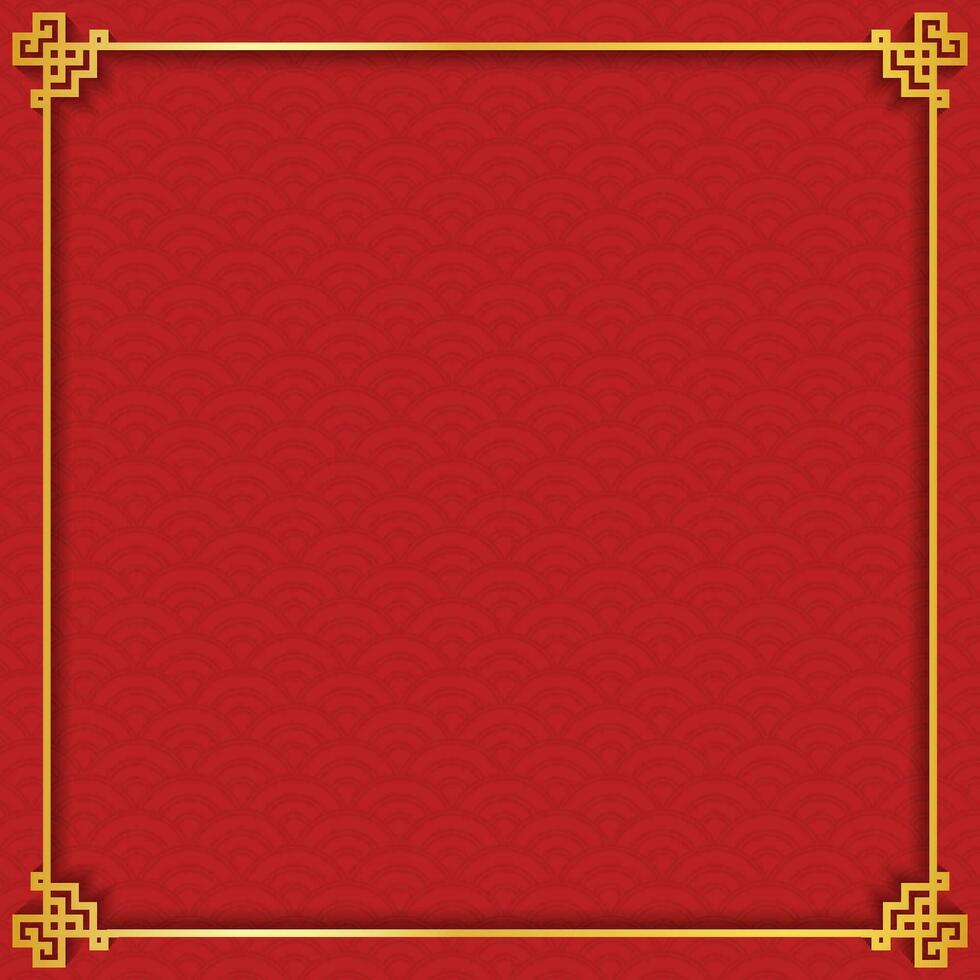 kinesisk ram med orientalisk asiatisk element på röd bakgrund vektor