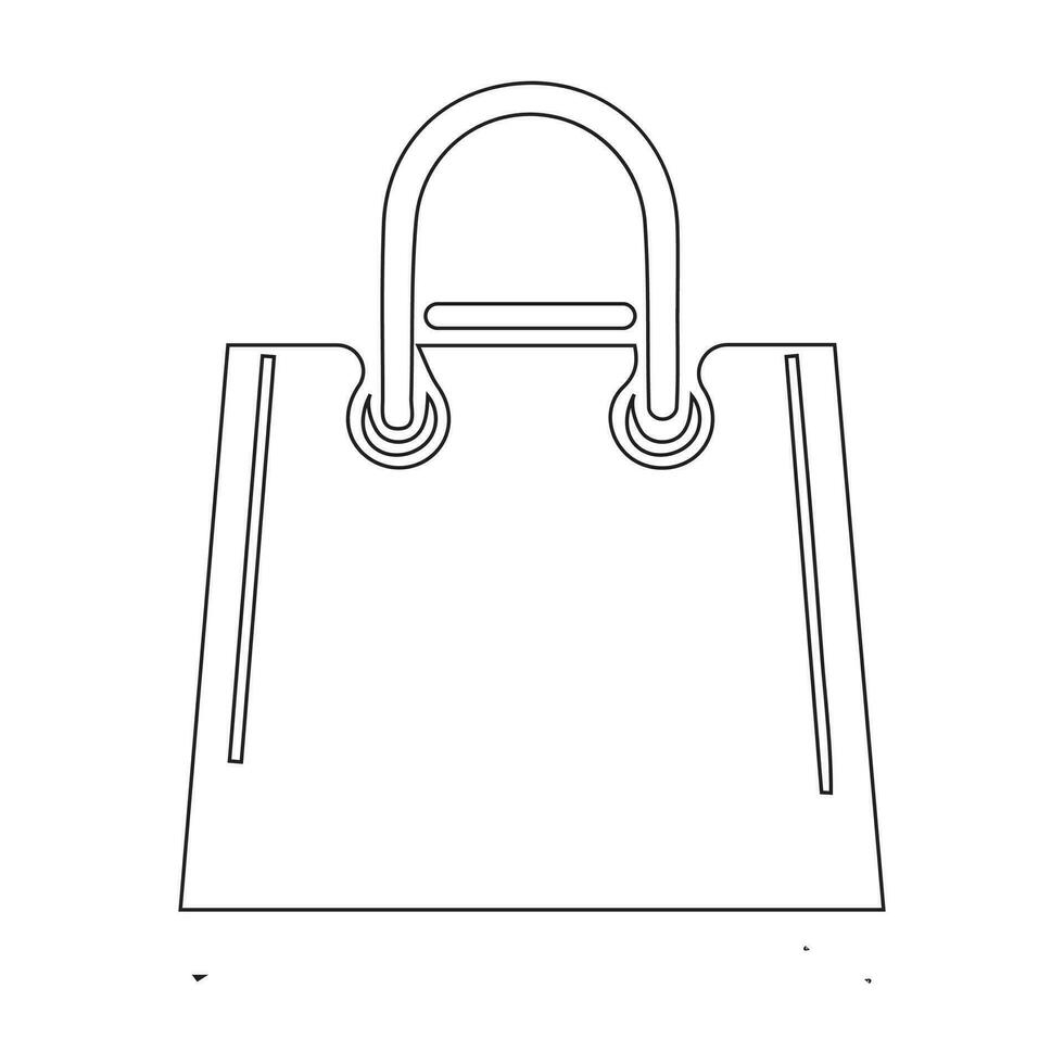 Einkaufen Tasche Gliederung Symbol. Papier Tasche einfach Linie Vektor Symbol. Symbol, Logo Illustration. Pixel perfekt Vektor Grafik