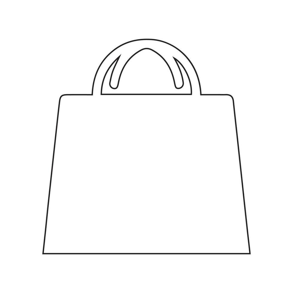 Einkaufen Tasche Gliederung Symbol. Papier Tasche einfach Linie Vektor Symbol. Symbol, Logo Illustration. Pixel perfekt Vektor Grafik