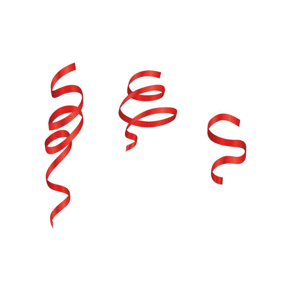 vektor realistisk röd konfetti band uppsättning design