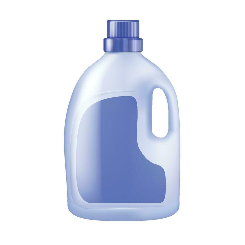 Vektor blau Plastik Flasche mit Griff Attrappe, Lehrmodell, Simulation Haushalt Waschmittel Paket Design