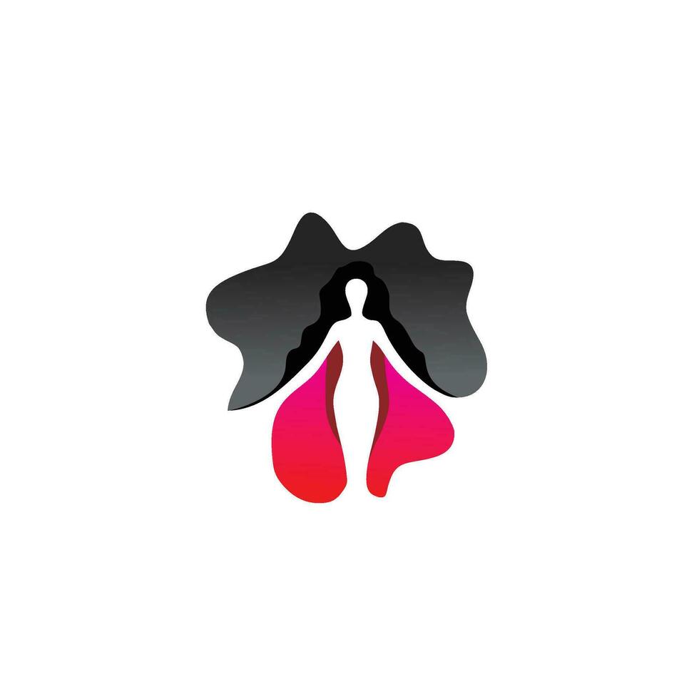 Schmetterling Frau mit Grün Blätter Logo Design Symbol Design Inspiration vektor