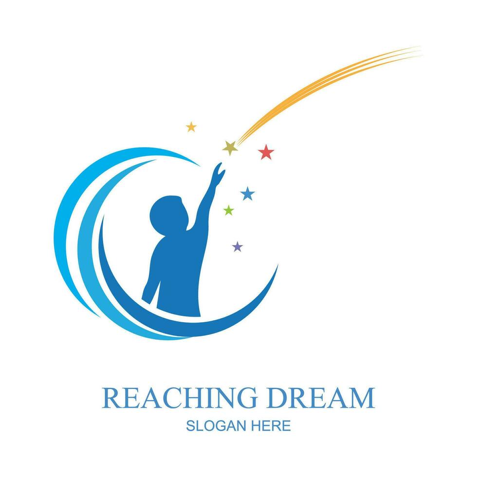 Kinder Traum Logo mit einfach Stil, Kinder Symbol Illustration vektor
