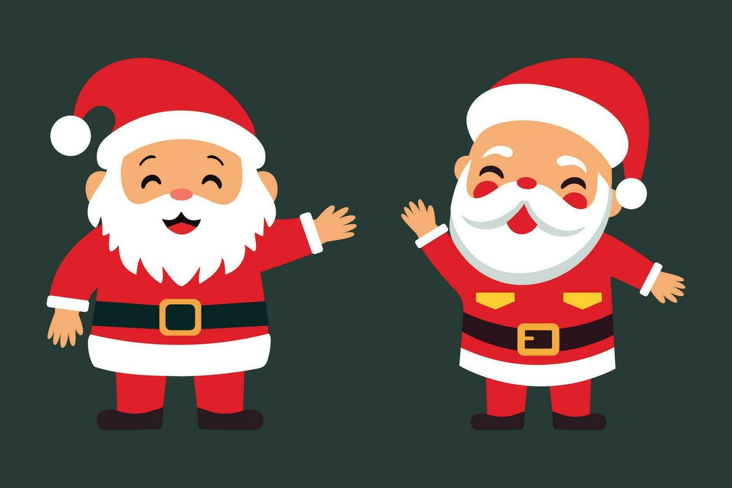 einstellen von Porträt süß Santa claus komisch und lächelnd Vektor Illustration zum Weihnachten Feierlichkeiten
