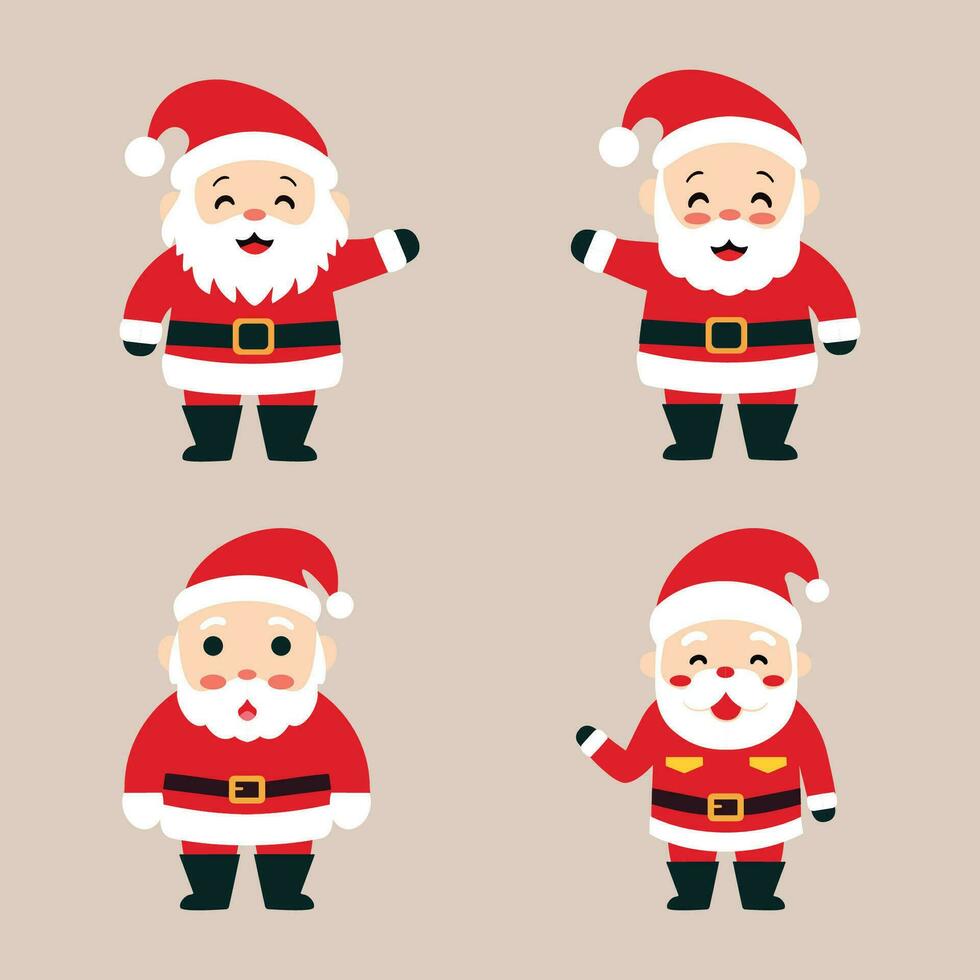 einstellen von komisch Santa claus mit anders Emotion Urlaub Deckel zu Weihnachten Illustration vektor