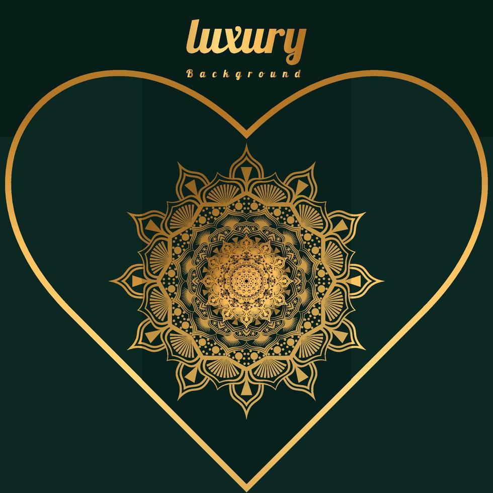 Luxus-Zier-Mandala-Design-Hintergrund in goldfarbenem Arabeskenmuster arabisch-islamischer Oststil. dekorative elegante einladung hochzeitskarte, cover vektor