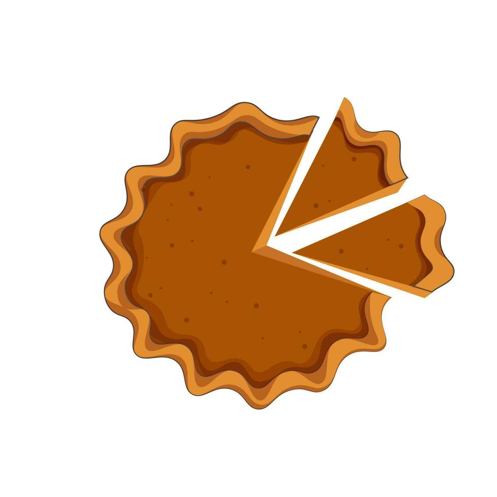 Vektor Illustration Logo von Pudding Kuchen oder Schnitt Kürbis Kuchen