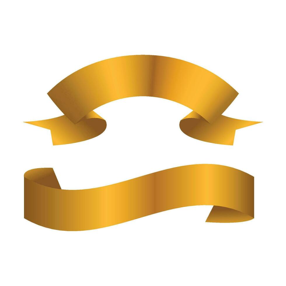 Vektor Gold glänzend Band Banner Satz. Sammlung Objekt Streifen, Rahmen klassisch Etikett