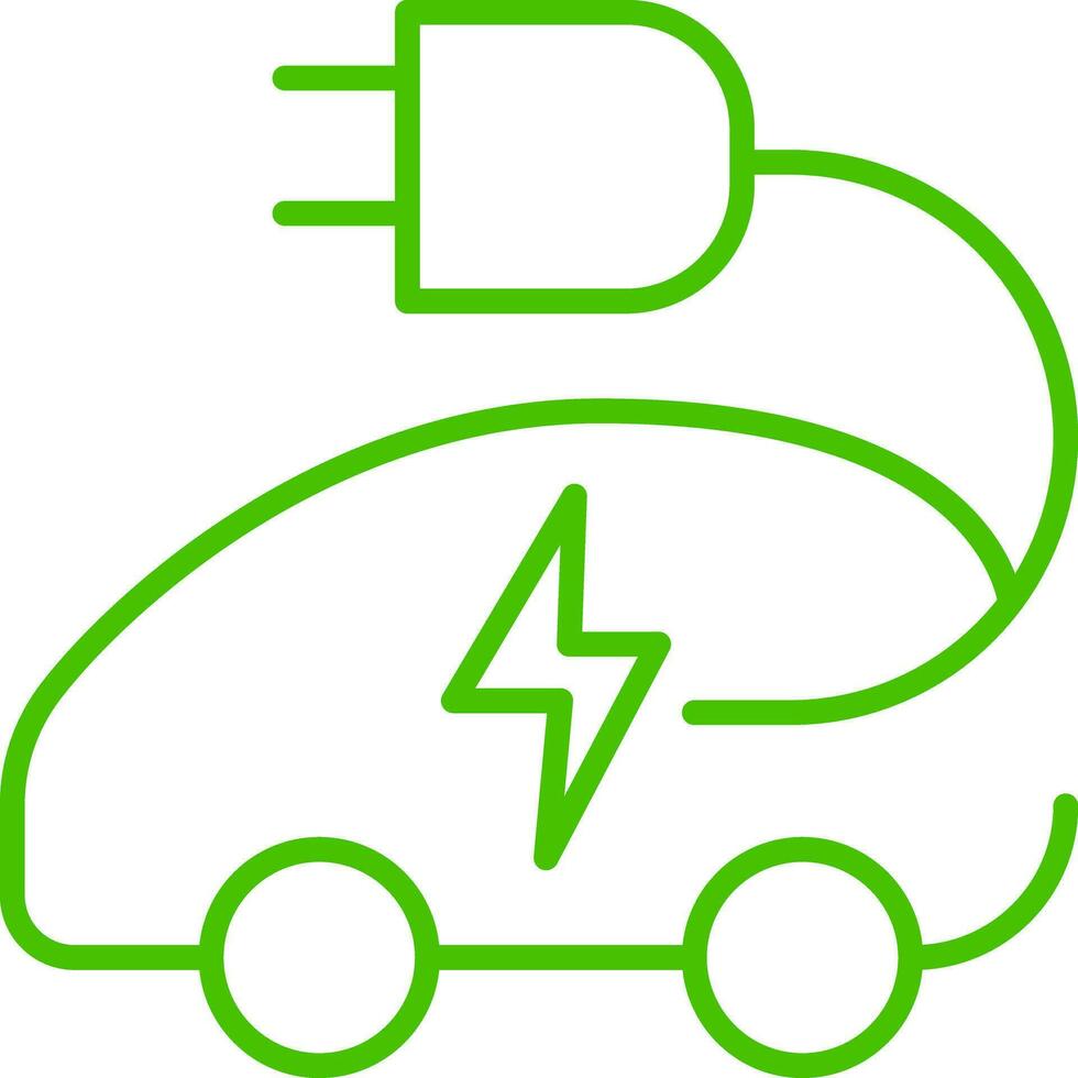 eco ev bil linje ikon symbol illustration vektor