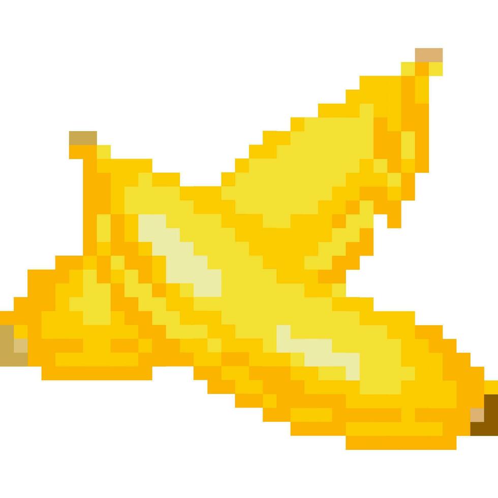 Banane Karikatur Symbol im Pixel Stil vektor