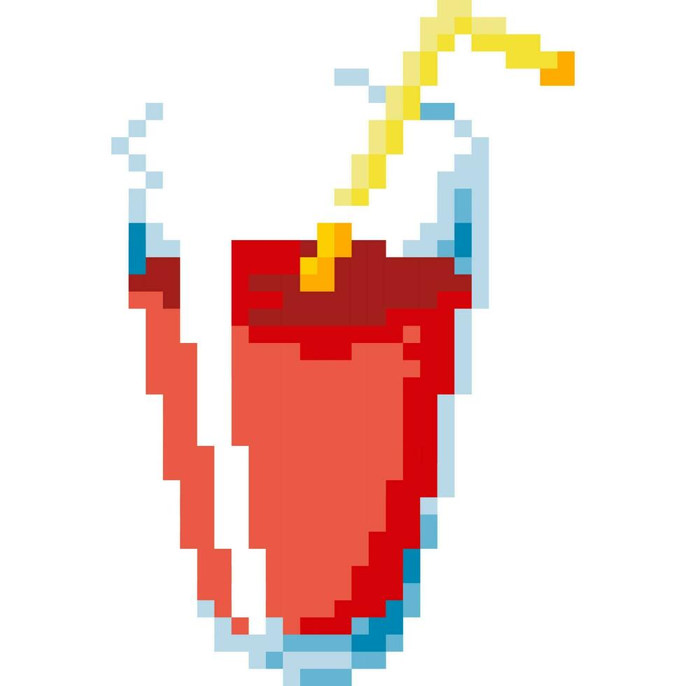 tomat juice tecknad serie ikon i pixel stil vektor