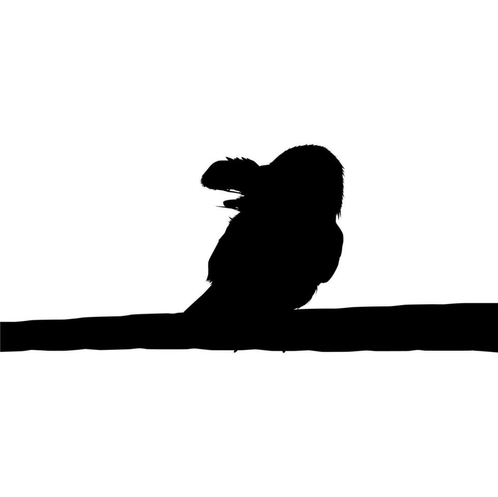 Silhouette von das Vogel thront auf das elektrisch Draht Base auf meine Fotografie. Vektor Illustration