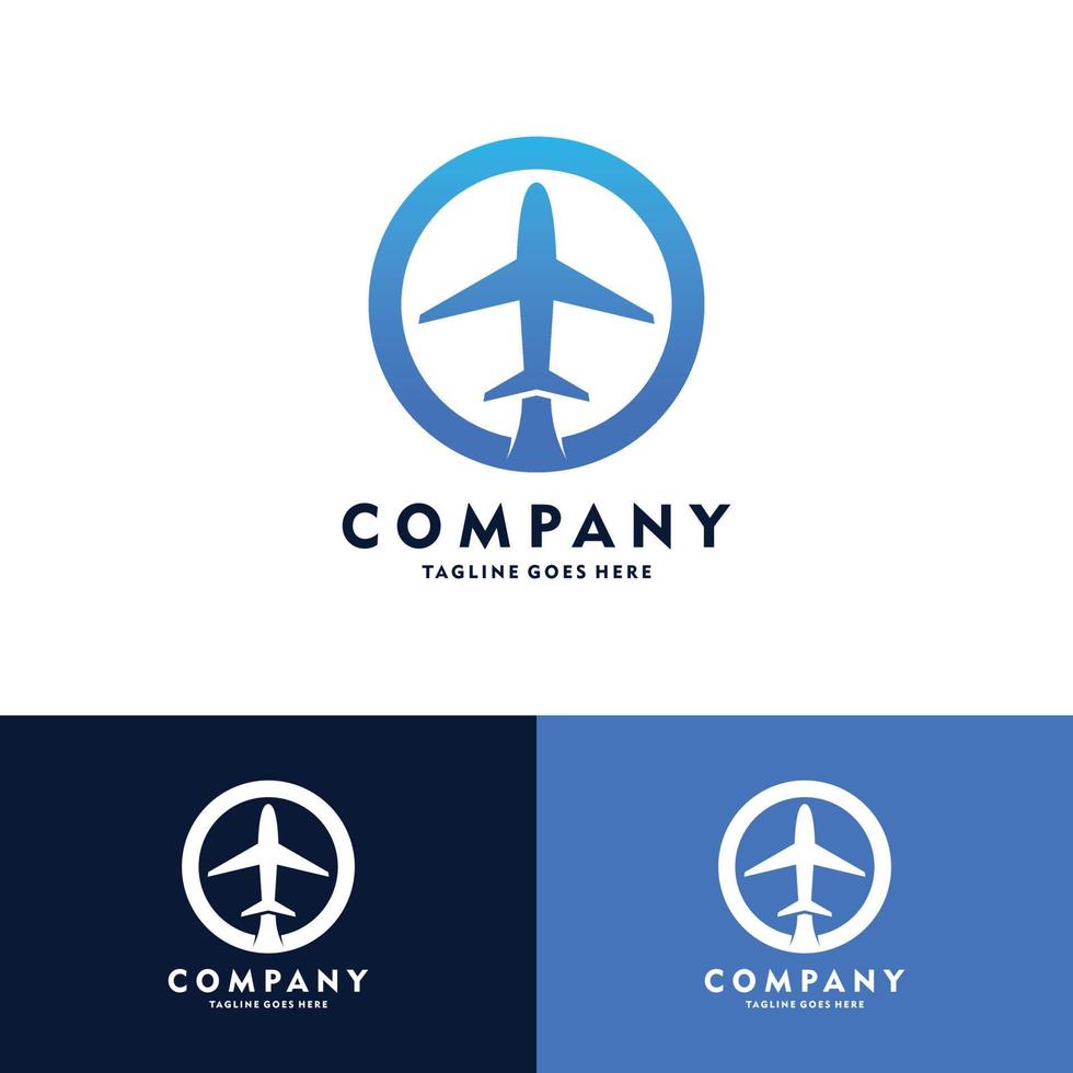 Flugzeugstart-Symbol oder Zeichen-Logo-Kreis-Vektor-Symbol-Illustration-Design vektor