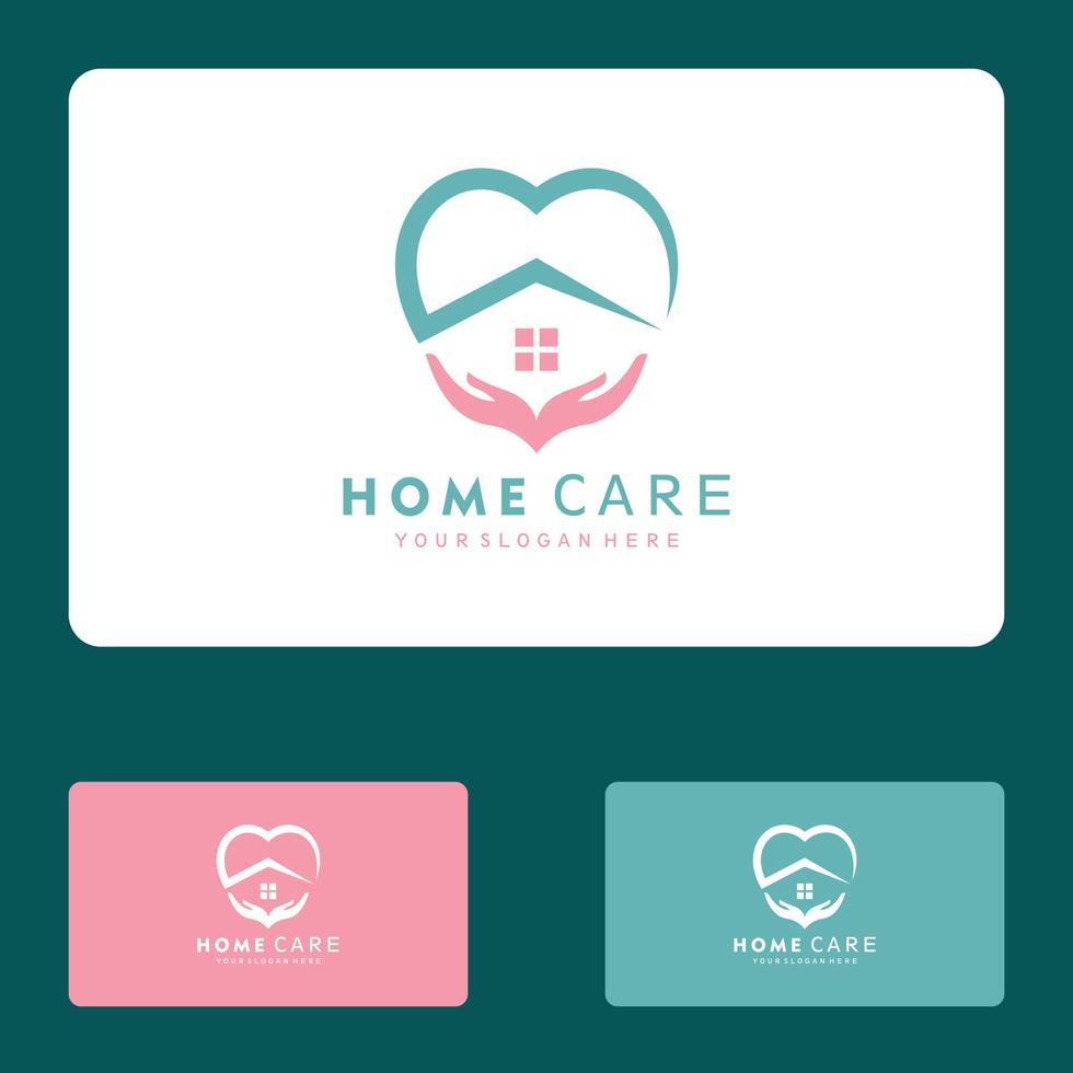 medicinsk kärlek husvård logotyp uppsättning vektor ikon illustration design