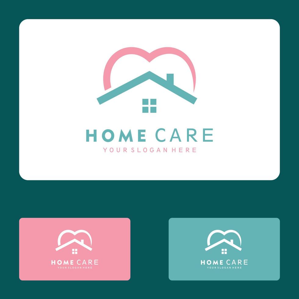 Medizinische Liebe Hauspflege Logo Set Vektor Icon Illustration Design