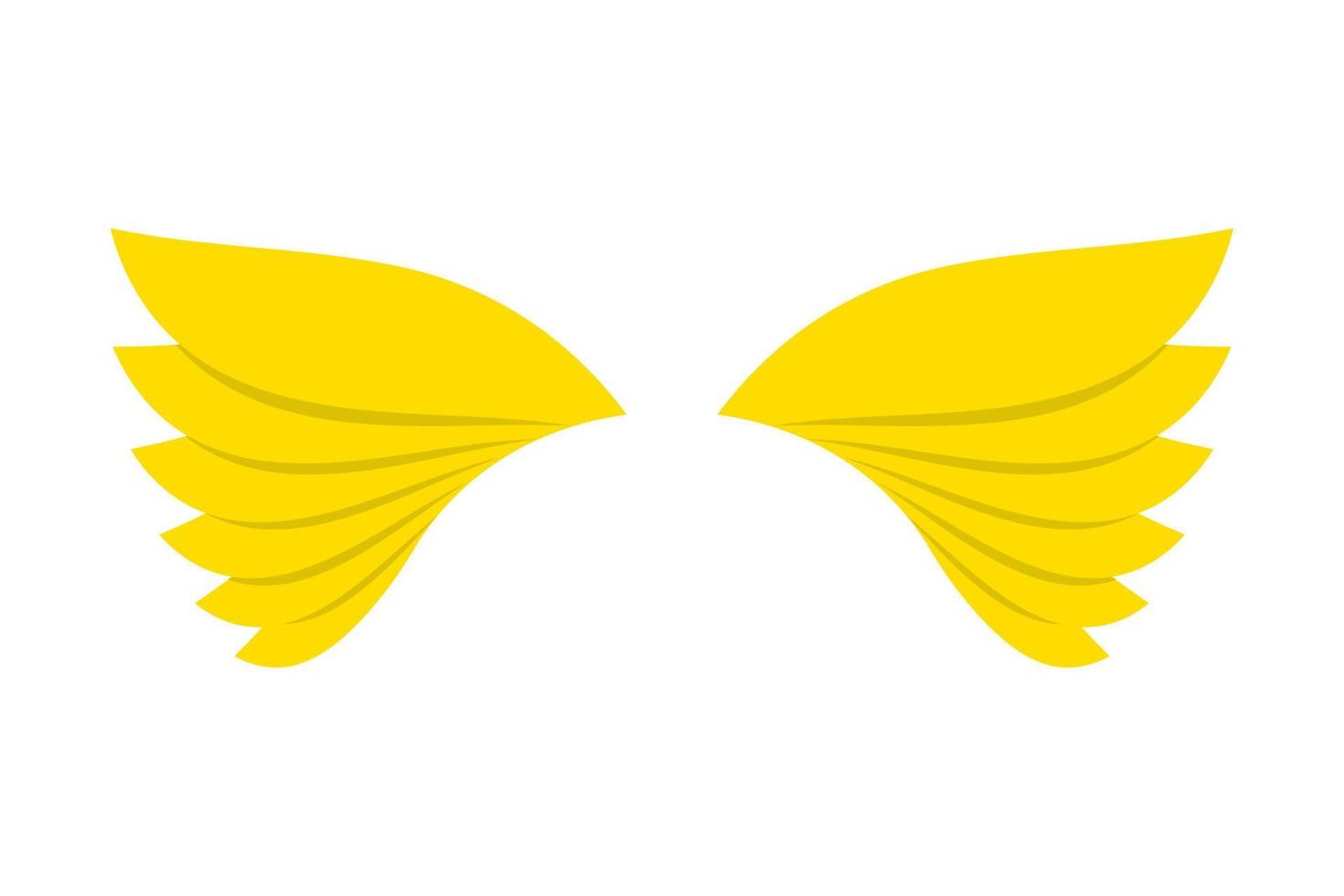 Vektorflügel gelbe Farbe mit Schatten. Illustration im flachen Design vektor