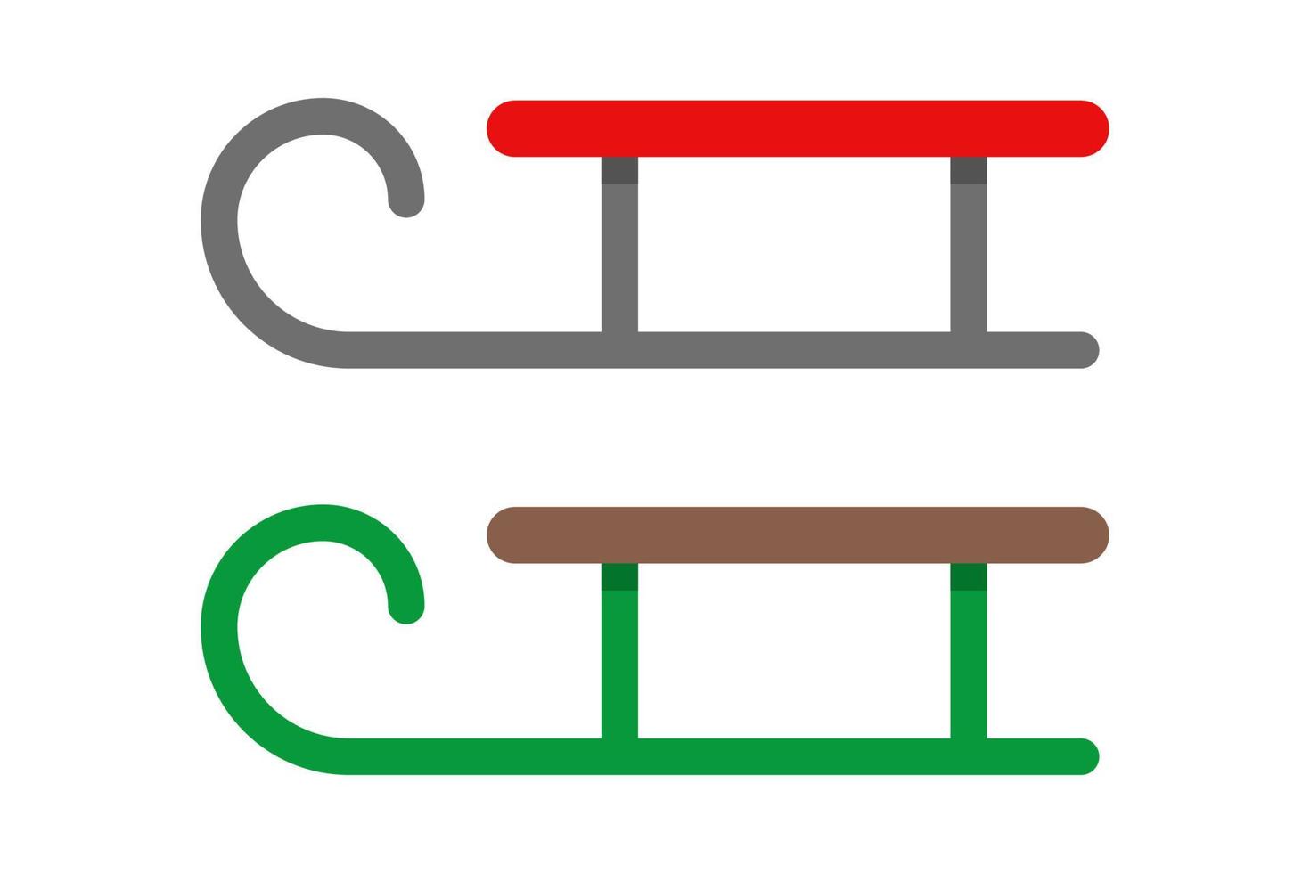 Schlitten Symbole Abbildung. Vektor im flachen Design