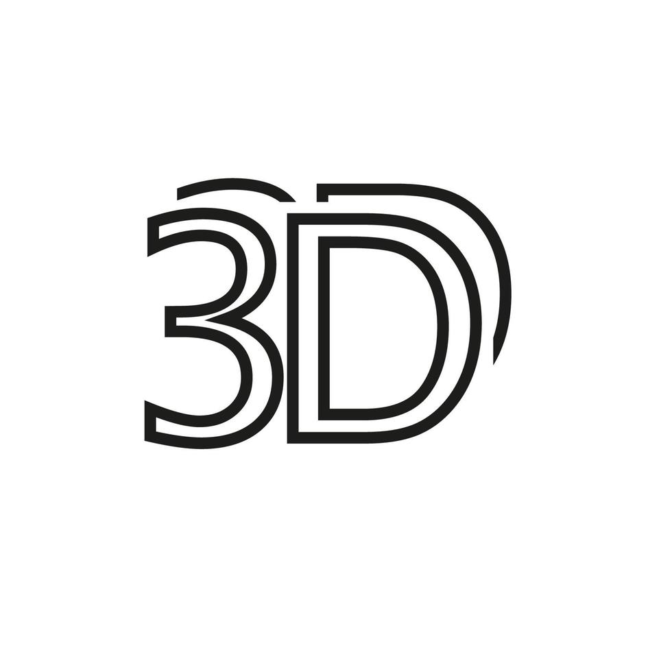 3D-Kino-Symbol. Illustrationsvektorlogo vektor