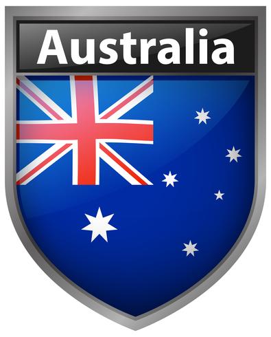 Australien Flagge auf Abzeichen Design vektor